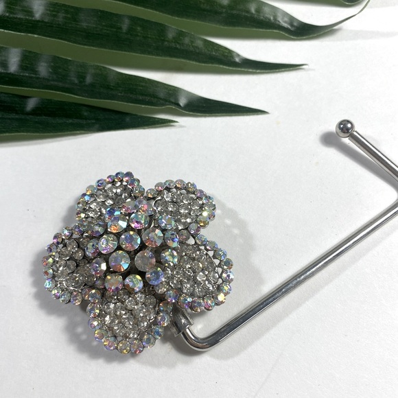 Rhinestones floral purse hook - Picture 1 of 1